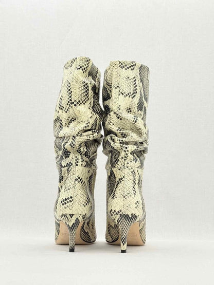 Pre - loved PARIS TEXAS Slouch Cream & Black Size EU 35 Boots at Reems Closet