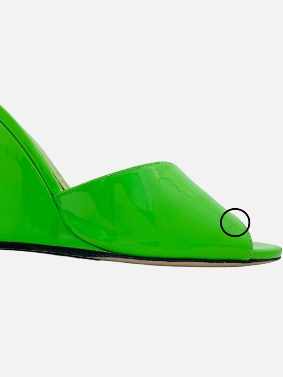 Pre - loved PARIS TEXAS Wanda Neon Green Mules at Reems Closet