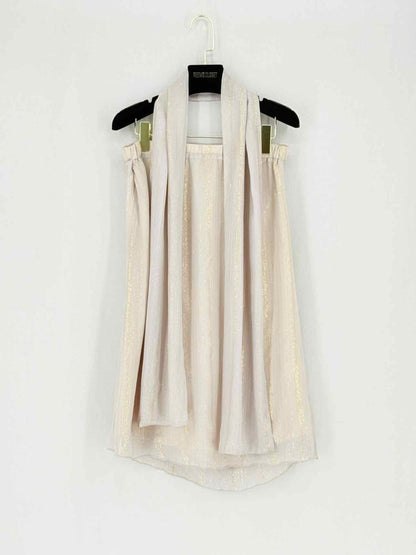 Pre - loved PATRIZIA PEPE Beige & Gold Size US 4 Top at Reems Closet