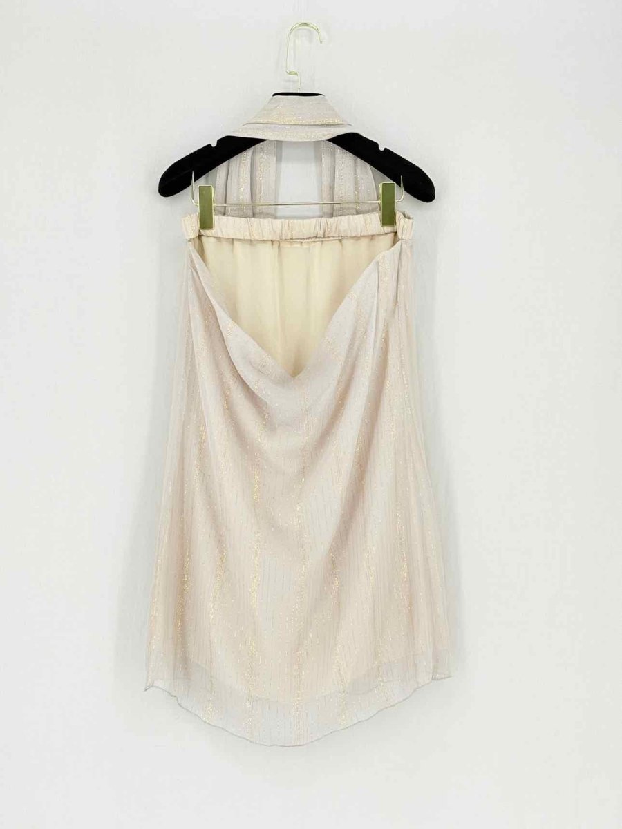 Pre - loved PATRIZIA PEPE Beige & Gold Size US 4 Top at Reems Closet