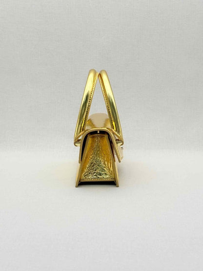 Pre - loved PATRIZIA PEPE Fly Bamby Metallic Gold Top Handle at Reems Closet