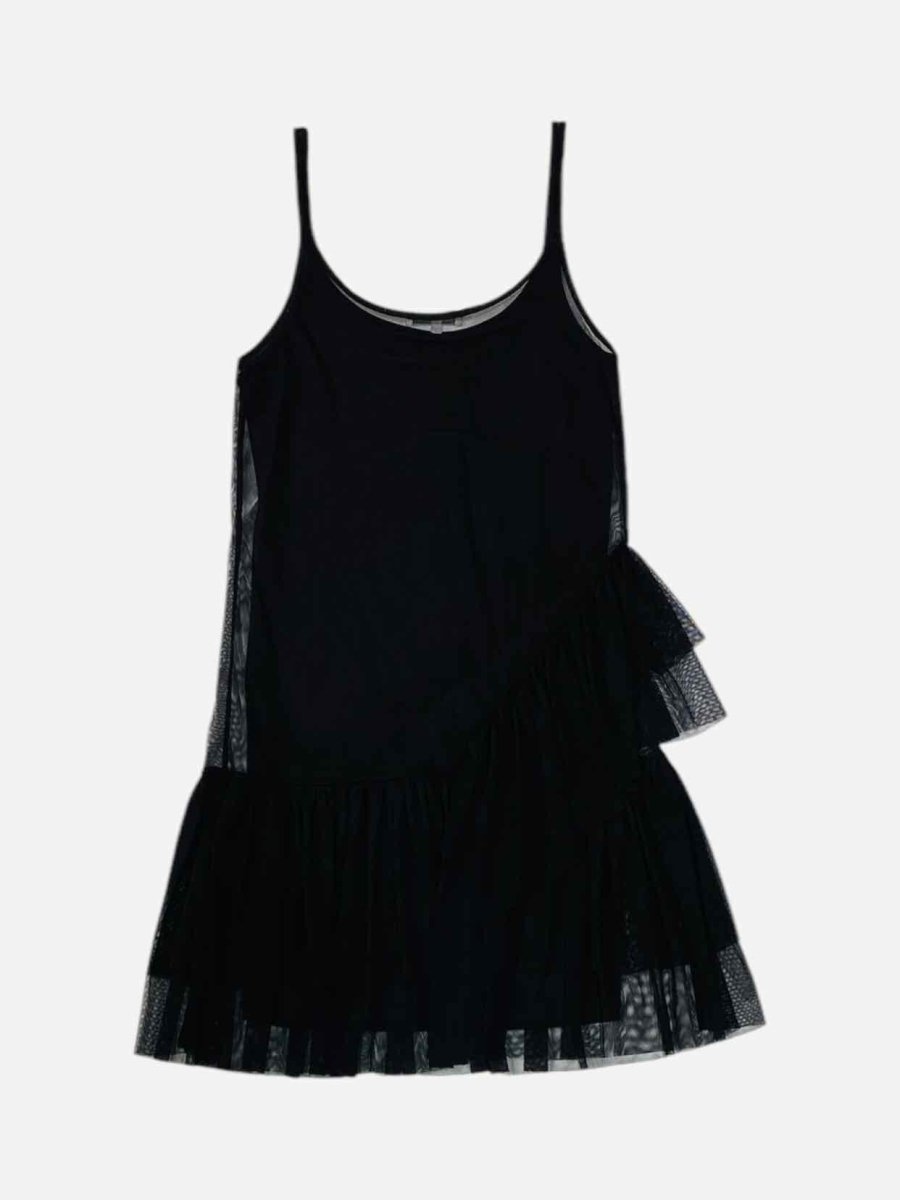 Pre - loved PATRIZIA PEPE Tiered Black Size Small Short Dress at Reems Closet