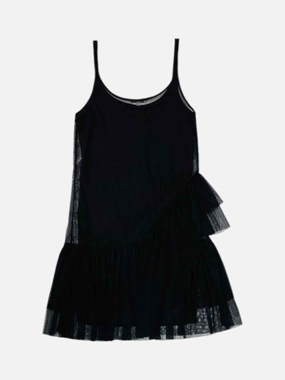 Pre - loved PATRIZIA PEPE Tiered Black Size Small Short Dress at Reems Closet