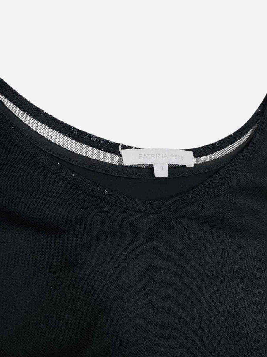 Pre - loved PATRIZIA PEPE Tiered Black Size Small Short Dress at Reems Closet