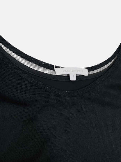 Pre - loved PATRIZIA PEPE Tiered Black Size Small Short Dress at Reems Closet