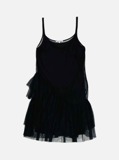 Pre - loved PATRIZIA PEPE Tiered Black Size Small Short Dress at Reems Closet
