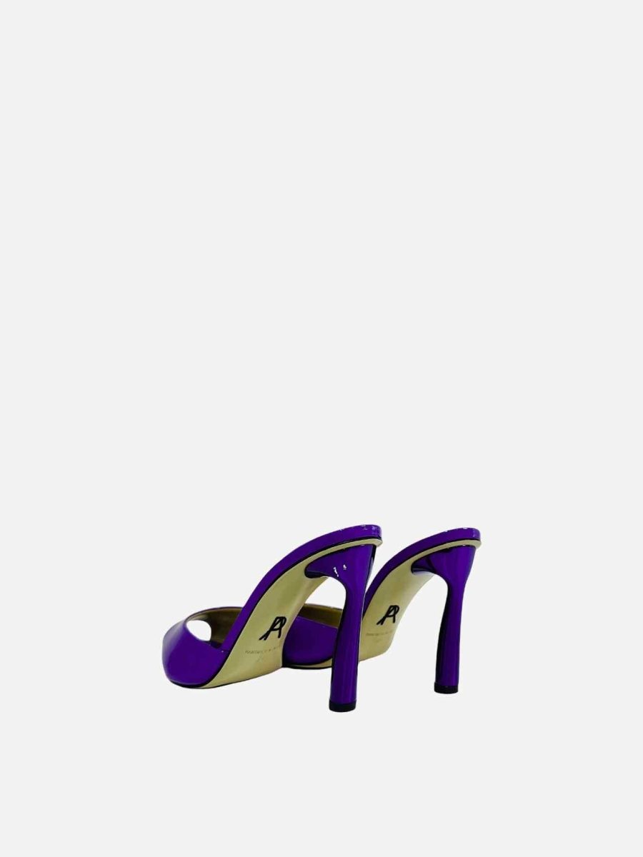 Pre - loved PAUL ANDREW Peep Violet Mules at Reems Closet