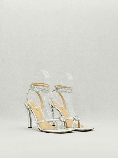 Pre - loved PAUL ANDREW Silver Size EU 39 Heeled Sandals at Reems Closet