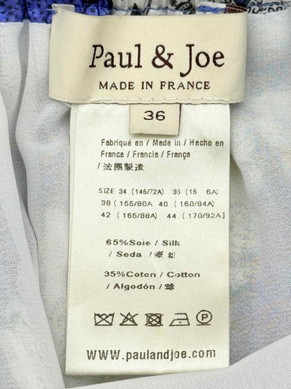 Pre-loved PAUL & JOE Blue & White Printed Size US 4 Long Skirt at Reems Closet