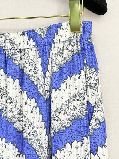 Pre-loved PAUL & JOE Blue & White Printed Size US 4 Long Skirt at Reems Closet