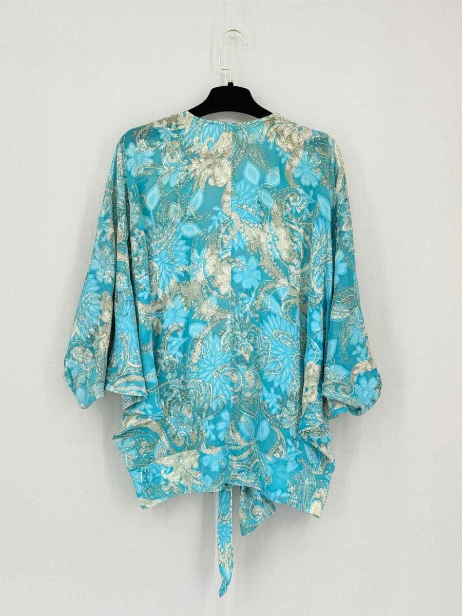 Pre-loved PAUL & JOE Kimono Blue & Cream Size Small Top at Reems Closet