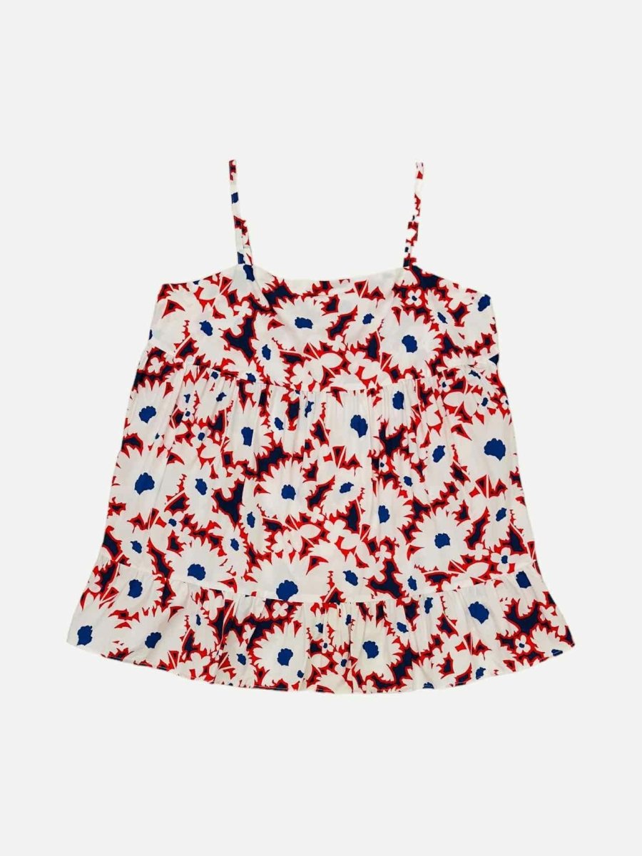 Pre - loved PAUL & JOE SISTER White Multicolor Floral Top Large at Reems Closet