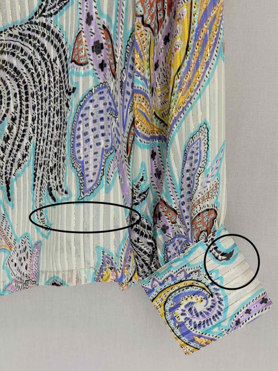 Pre-loved PAUL & JOE White Multicolor Size Medium Blouse at Reems Closet