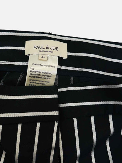 Pre - loved PAUL & JOE Wide Leg Black & White Striped Pants at Reems Closet