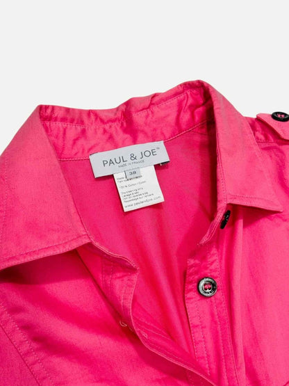 Pre - loved PAUL & JOE Wrap Pink Shirt Dress at Reems Closet