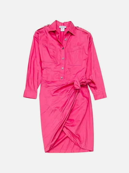 Pre - loved PAUL & JOE Wrap Pink Size US 6 Knee Length Dress at Reems Closet