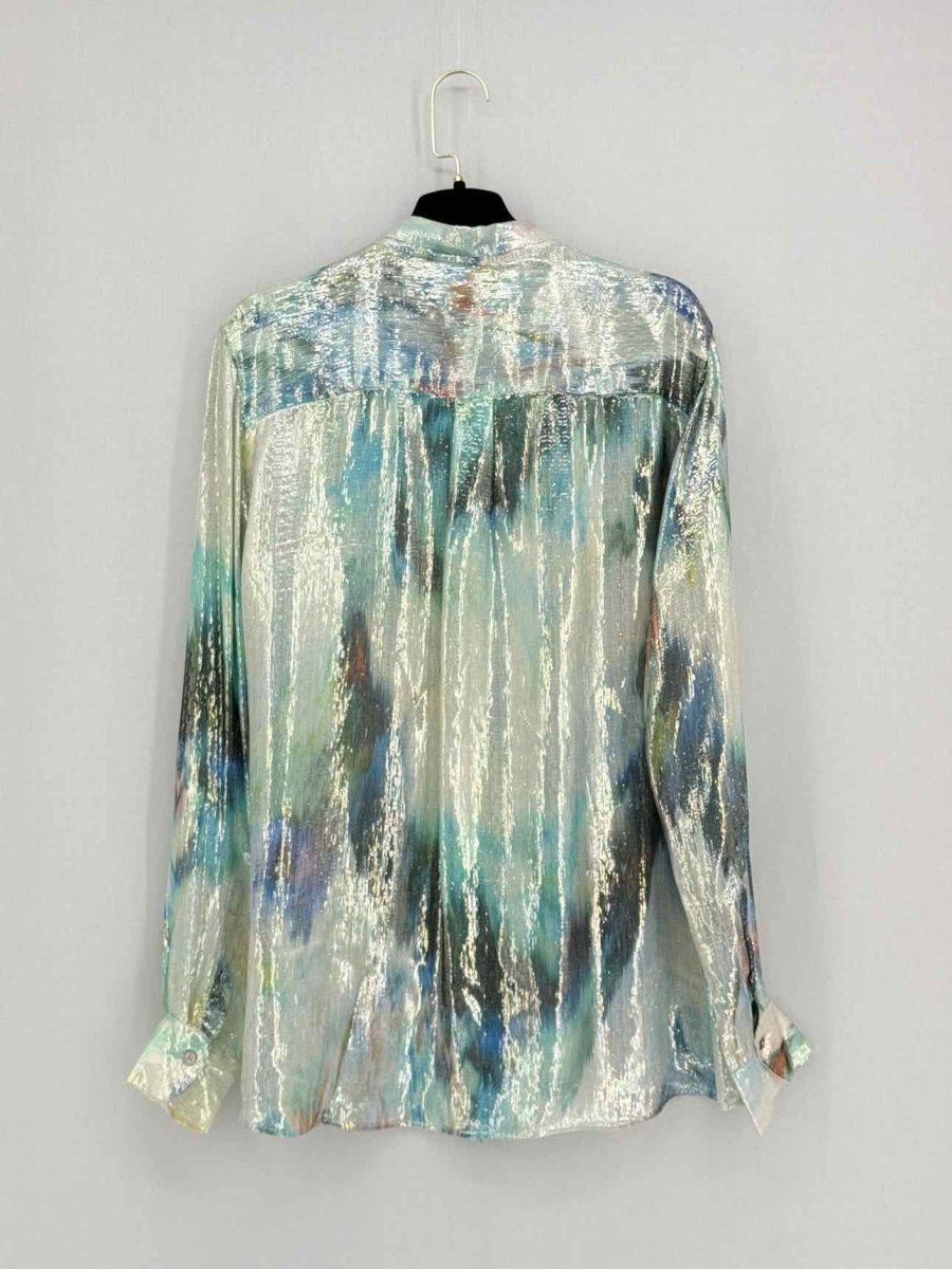 Pre - loved PAUL SMITH Blue Multicolor Size US 12 Blouse at Reems Closet