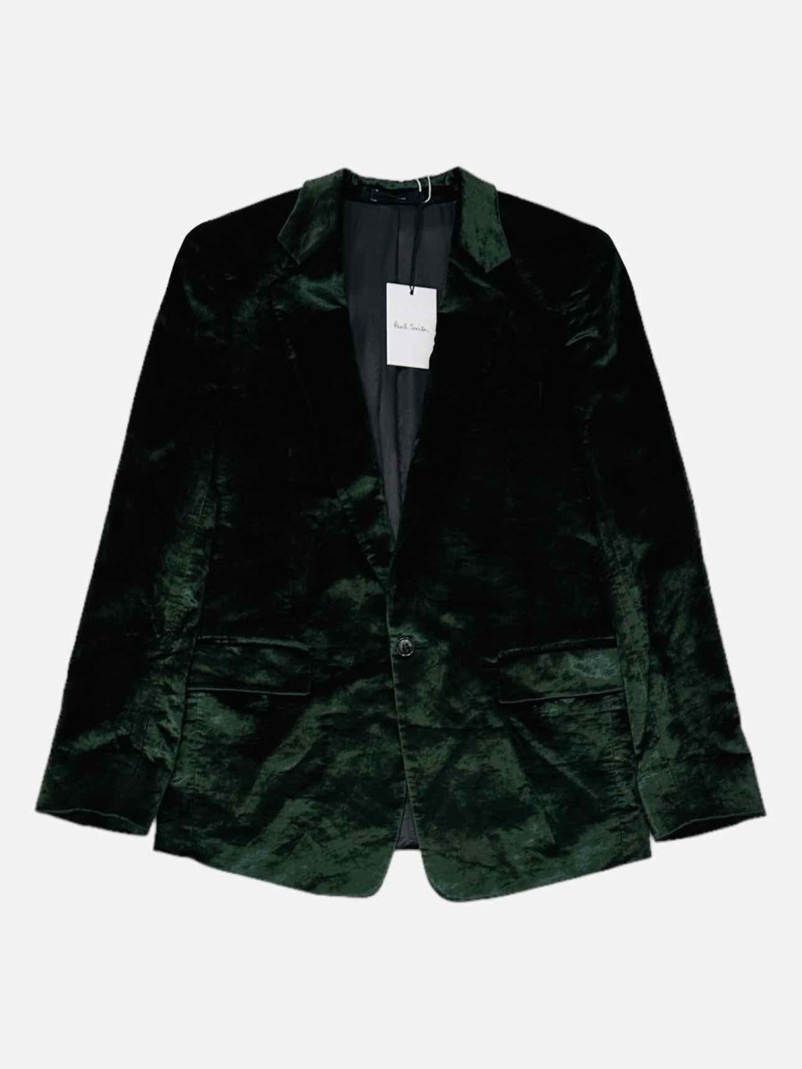 Pre - loved PAUL SMITH Velvet Forest Green Jacket at Reems Closet