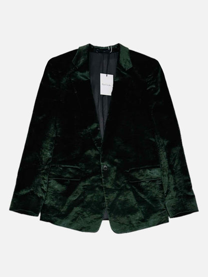 Pre - loved PAUL SMITH Velvet Forest Green Jacket at Reems Closet