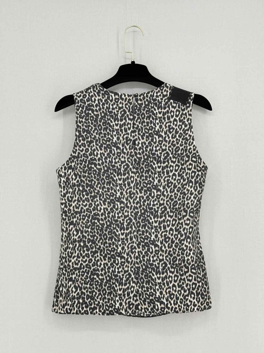 Pre - loved PAULE KA Black & Beige Leopard Print Size US 4 Top at Reems Closet