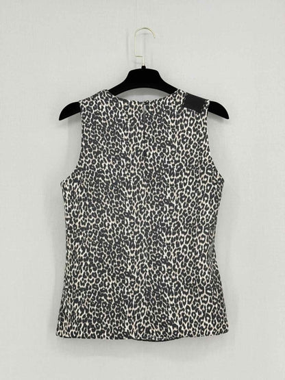 Pre - loved PAULE KA Black & Beige Leopard Print Size US 4 Top at Reems Closet