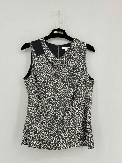 Pre - loved PAULE KA Black & Beige Leopard Print Size US 4 Top at Reems Closet