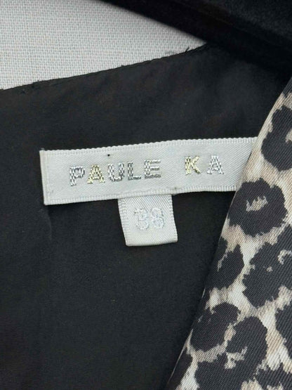 Pre - loved PAULE KA Black & Beige Leopard Print Size US 4 Top at Reems Closet