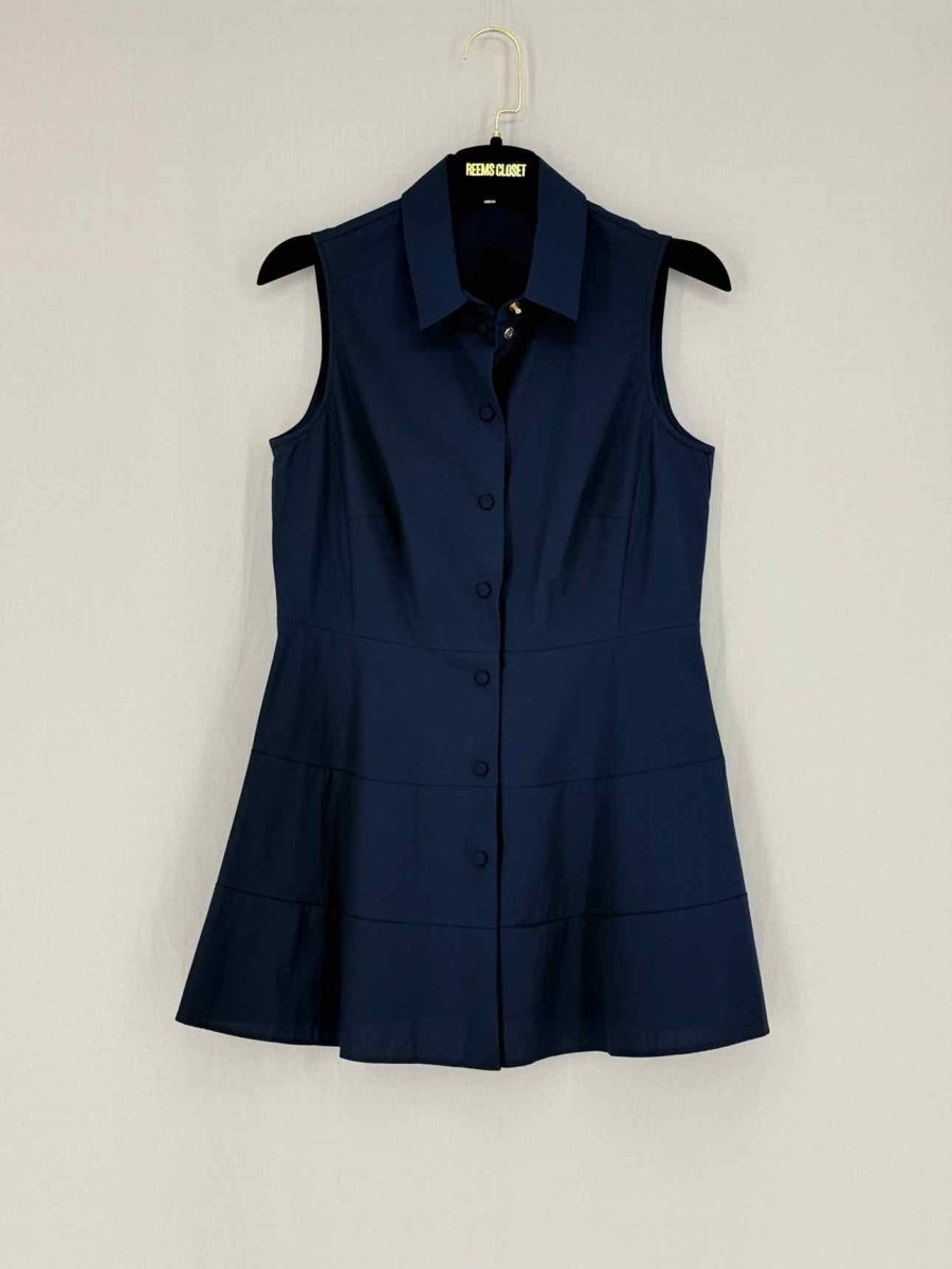 Pre - loved PAULE KA Sleeveless Navy Blue Size US 6 Shirt at Reems Closet