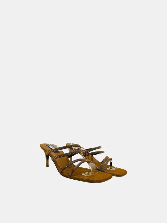 Pre - loved PEDRO GARCIA Strappy Brown Mules 39 at Reems Closet