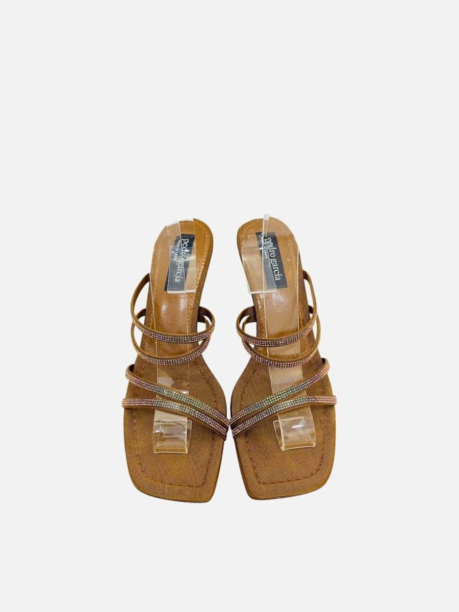 Pre - loved PEDRO GARCIA Strappy Brown Mules 39 at Reems Closet