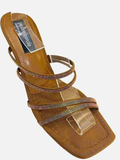 Pre - loved PEDRO GARCIA Strappy Brown Mules 39 at Reems Closet