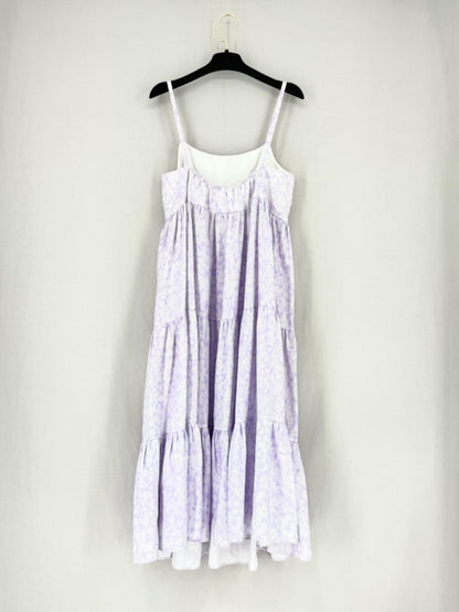 Pre - loved PEONY Lilac & White Floral Size Small Midi Dress at Reems Closet