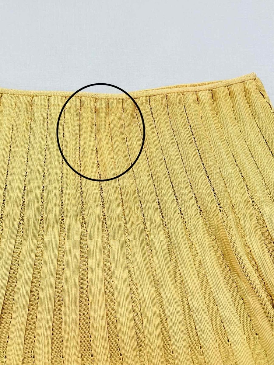 Pre-loved PEPA POMBO Gold Size Large Mini Skirt at Reems Closet