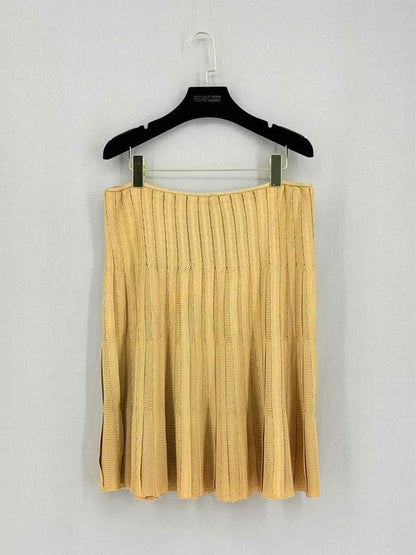 Pre-loved PEPA POMBO Gold Size Large Mini Skirt at Reems Closet