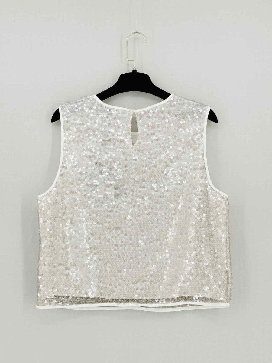 Pre - loved PESERICO Beige Sequin Embellished Size US 10 Outfit Set at Reems Closet