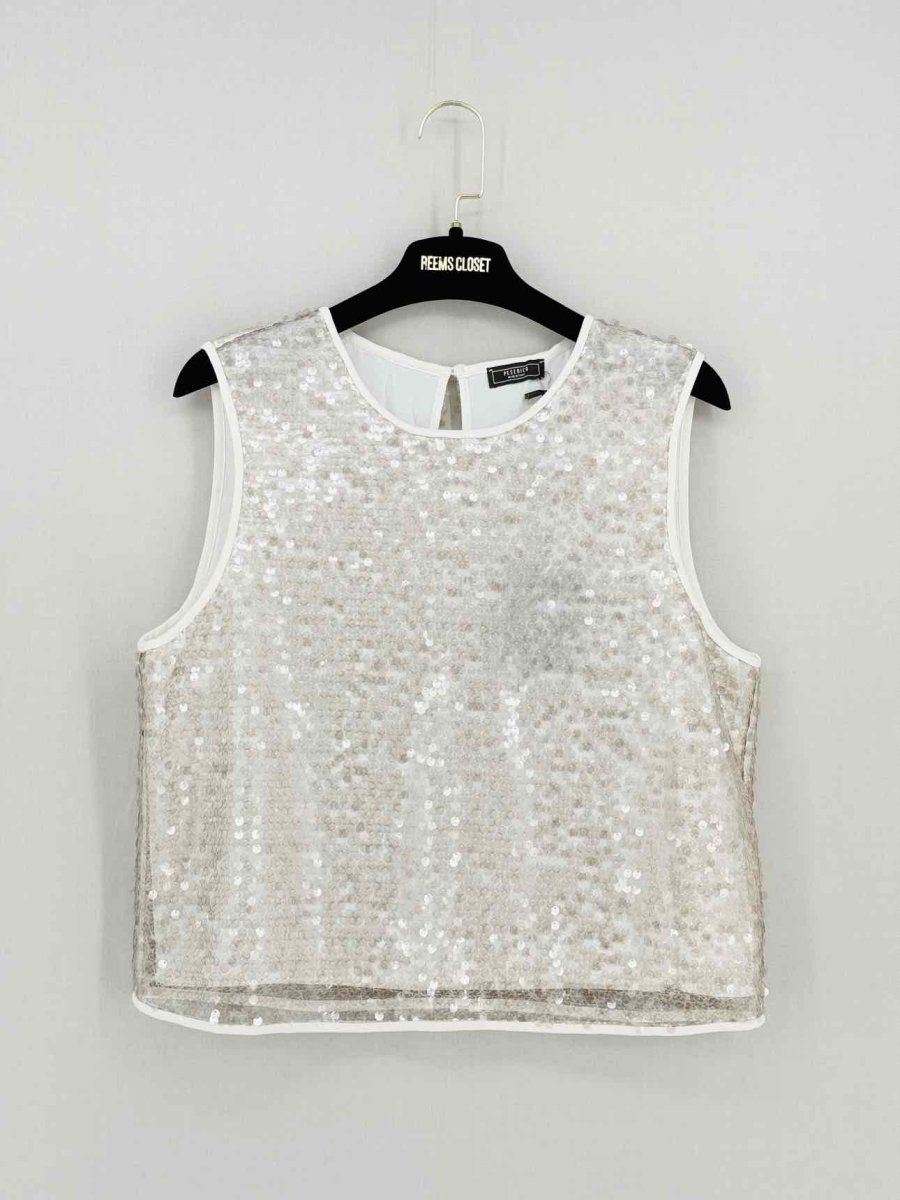 Pre - loved PESERICO Beige Sequin Embellished Size US 10 Outfit Set at Reems Closet
