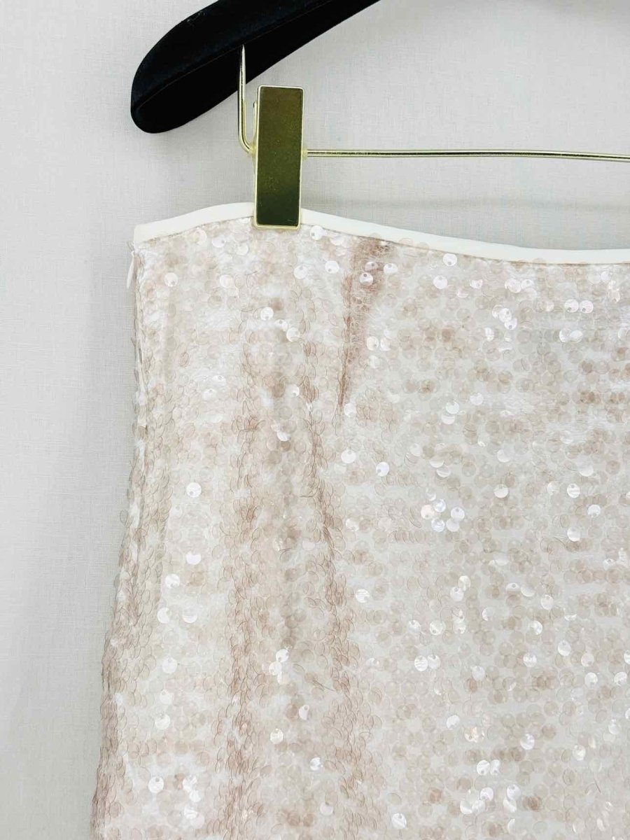 Pre - loved PESERICO Beige Sequin Embellished Size US 10 Outfit Set at Reems Closet