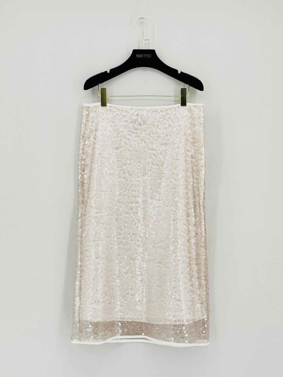 Pre - loved PESERICO Beige Sequin Embellished Size US 10 Outfit Set at Reems Closet