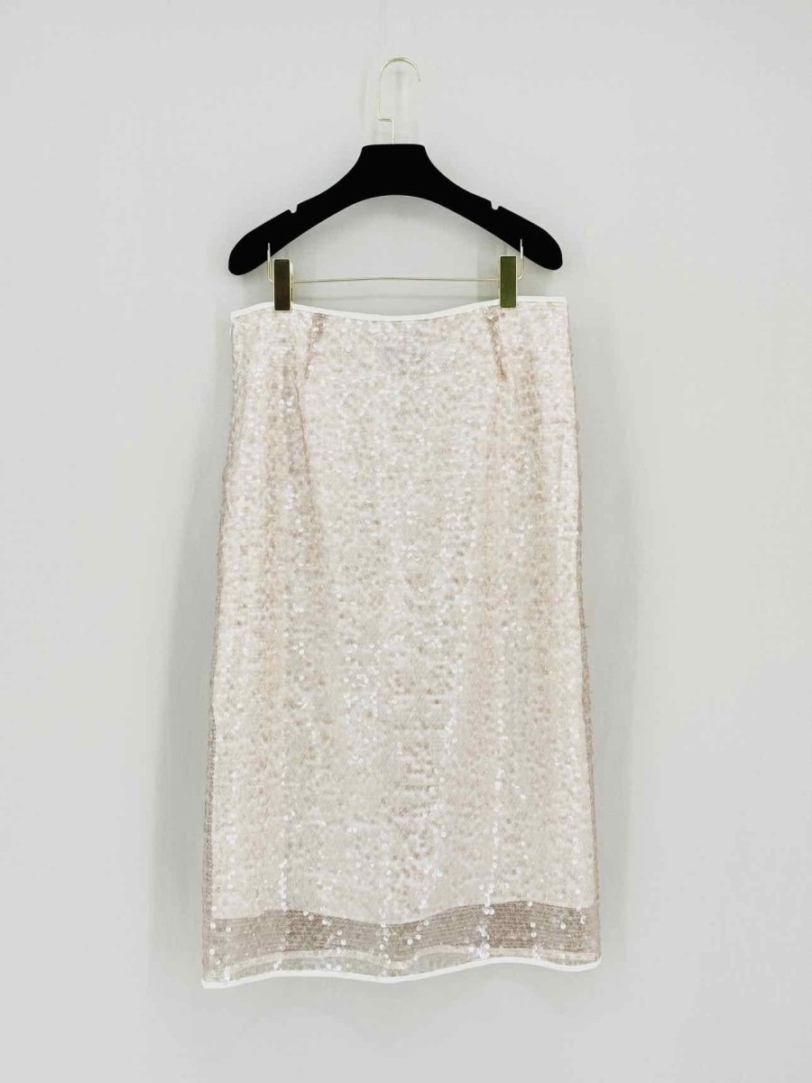 Pre - loved PESERICO Beige Sequin Embellished Size US 10 Outfit Set at Reems Closet