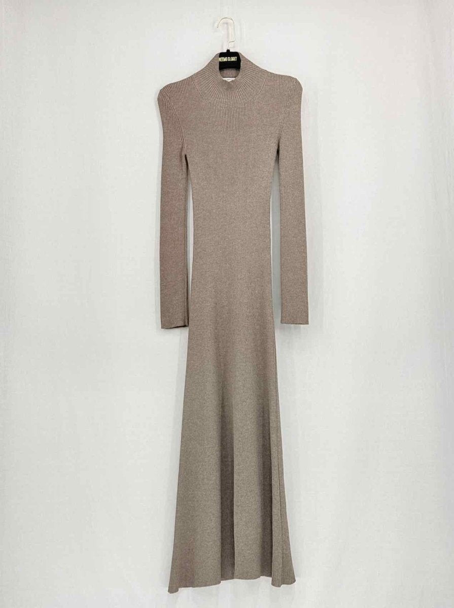 Pre-loved PETER DO Taupe Ribbed Size Small Long Dress at Reems Closet