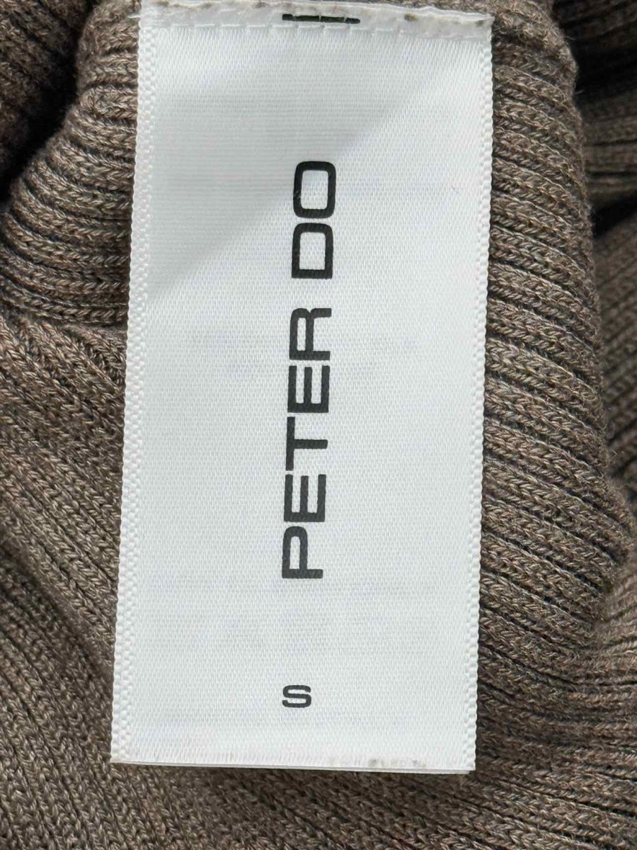 Pre - loved PETER DO Taupe Ribbed Size Small Midi Dress at Reems Closet