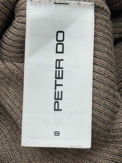 Pre - loved PETER DO Taupe Ribbed Size Small Midi Dress at Reems Closet