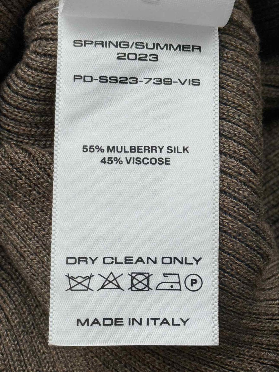 Pre - loved PETER DO Taupe Ribbed Size Small Midi Dress at Reems Closet