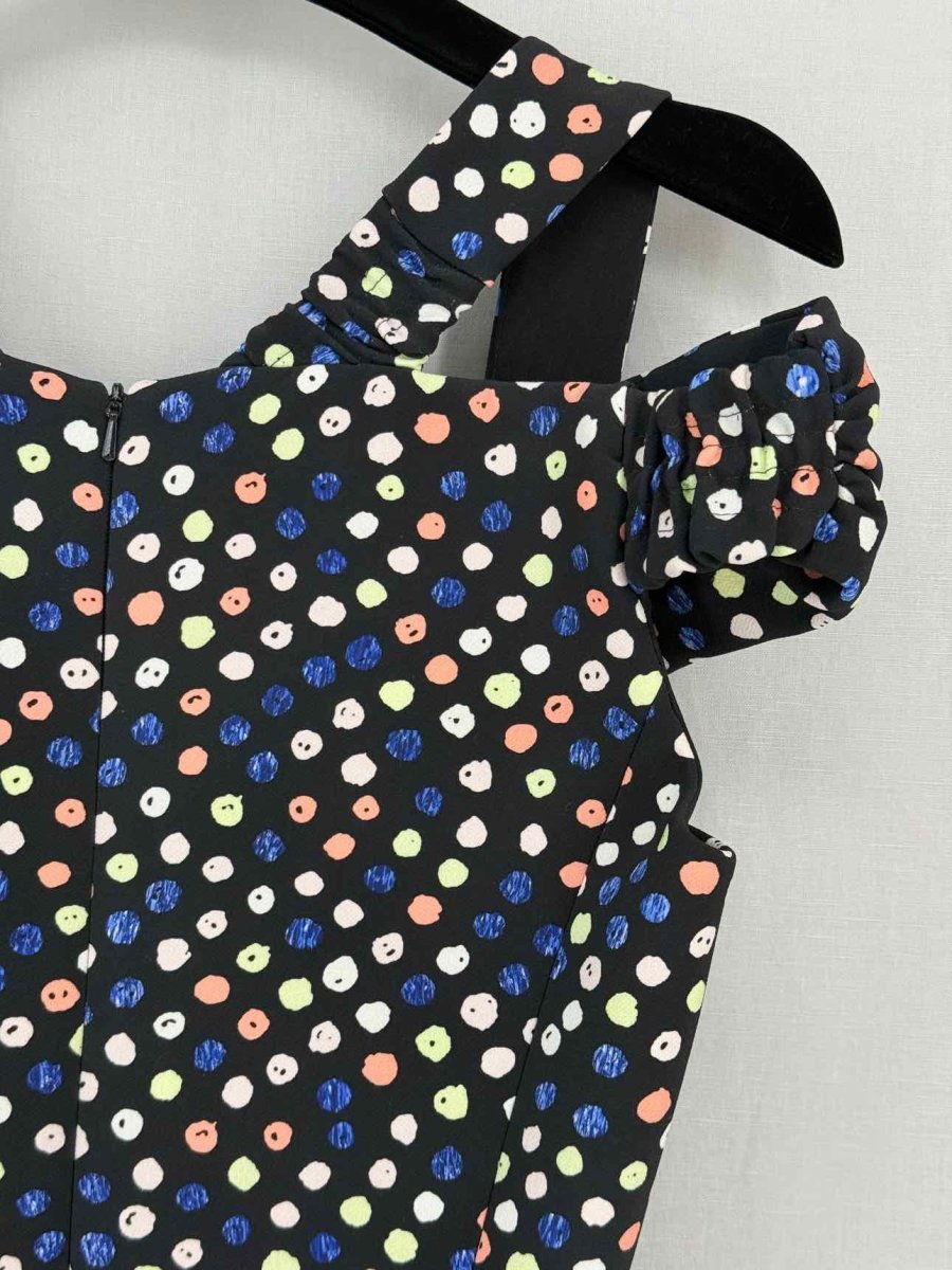 Pre-loved PETER PILOTTO Asymmetric Polka Dot Size US 8 Midi Dress at Reems Closet