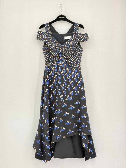 Pre-loved PETER PILOTTO Asymmetric Polka Dot Size US 8 Midi Dress at Reems Closet