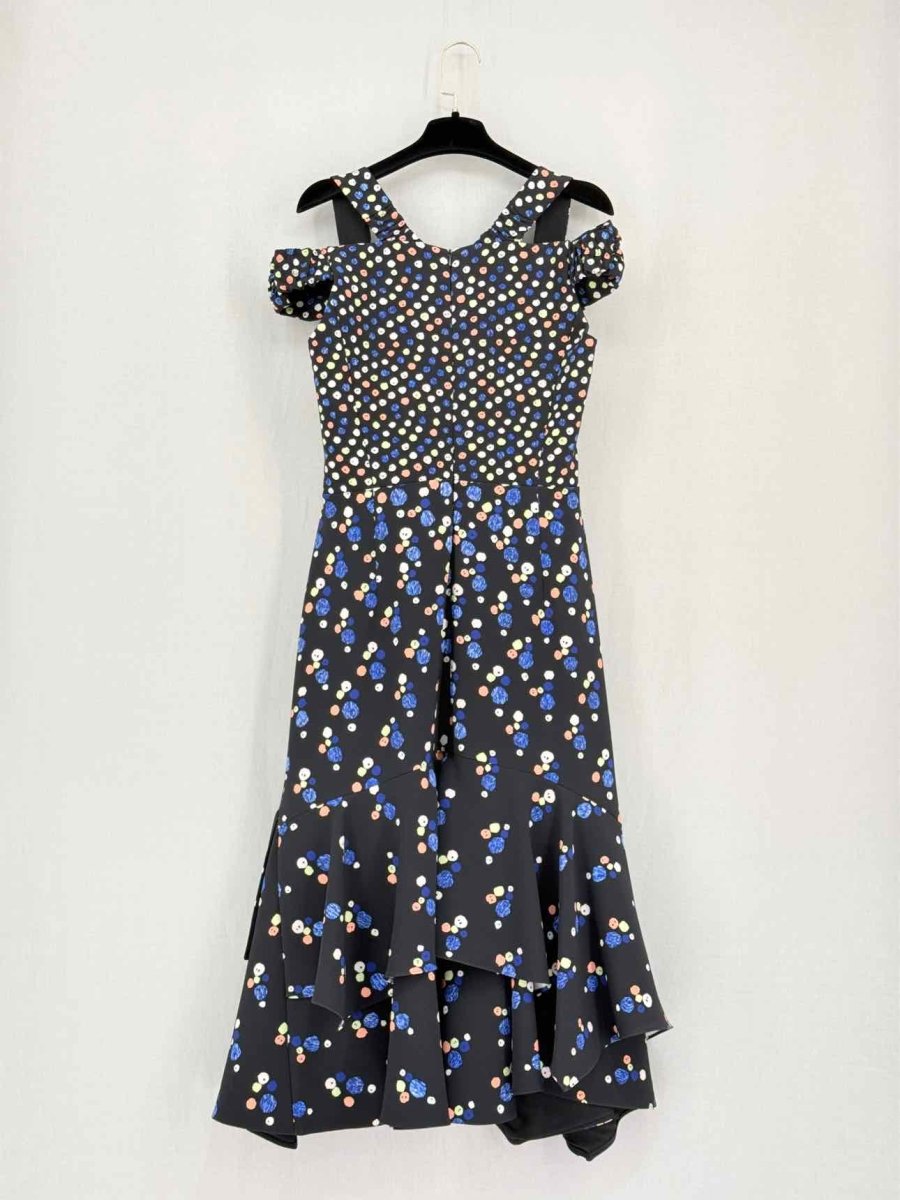 Pre-loved PETER PILOTTO Asymmetric Polka Dot Size US 8 Midi Dress at Reems Closet