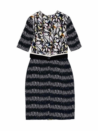 Pre - loved PETER PILOTTO Black & White Size US 8 Knee Length Dress at Reems Closet