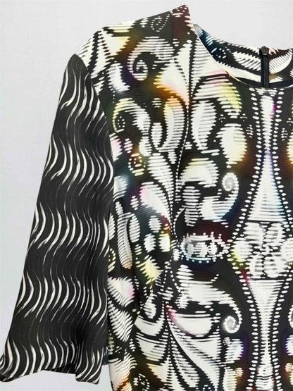 Pre-loved PETER PILOTTO Black & White Size US 8 Knee Length Dress at Reems Closet