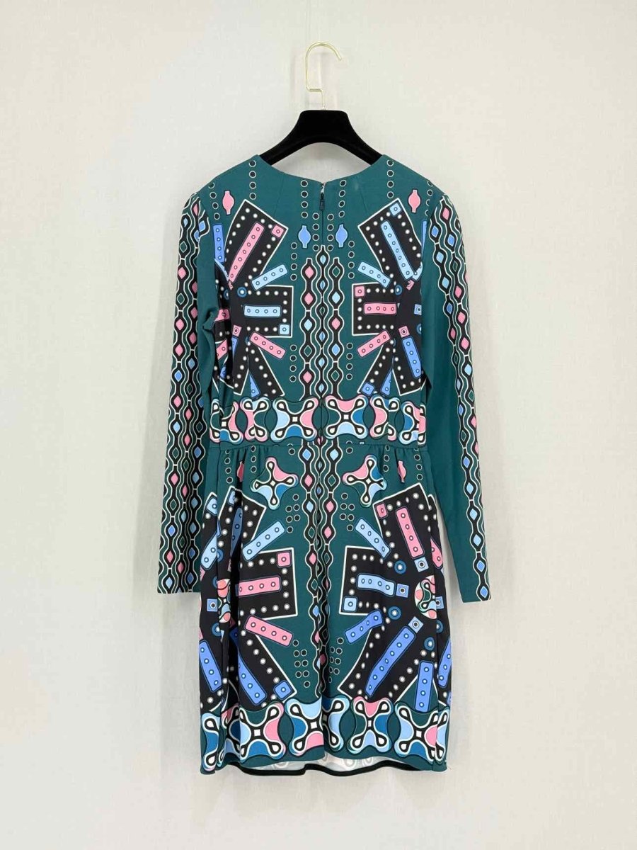 Pre - loved PETER PILOTTO Green Multicolor Size US 8 Short Dress at Reems Closet