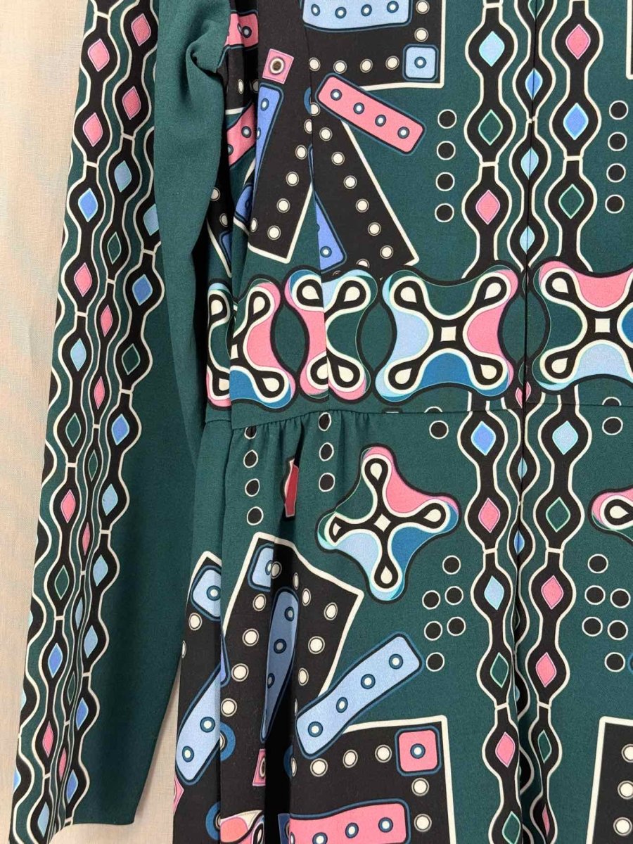 Pre - loved PETER PILOTTO Green Multicolor Size US 8 Short Dress at Reems Closet